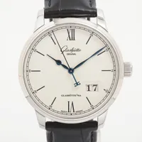 グラスヒュッテオリジナル セネタ エクセレンス パノラマデイト 1-36-03-01-02-61 SS×革 AT シルバー文字盤