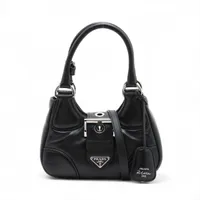 プラダ ナッパソフト ムーン レザー 2WAYハンドバッグ ブラック