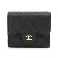 シャネル マトラッセ キャビアスキン ブラック ゴールド金具