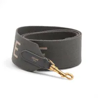 セリーヌ ロゴ キャンバス ショルダーストラップ グレー