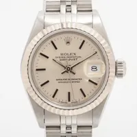 ロレックス レディ デイトジャスト 69174 SS×WG AT シルバー文字盤