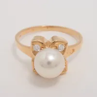 タサキ パール ダイヤ K18(YG) 約7.5mm