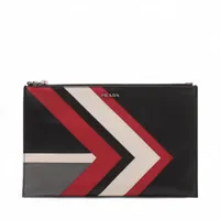 プラダ サフィアーノ レザー クラッチバッグ ブラック