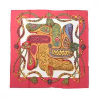 エルメス カレ90 Festival 祭典 シルク スカーフ レッド