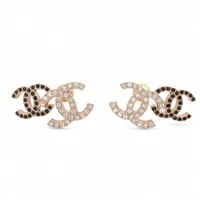 シャネル ココマーク GP×ラインストーン ピアス(両耳用) F20V ゴールド