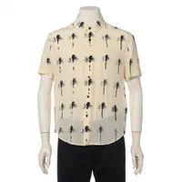 サンローランパリ シルク シャツ 21年 38 アイボリー