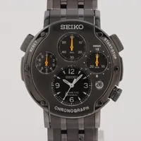 セイコー キネティック TI QZ ブラック文字盤