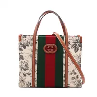 グッチ インターロッキングG キャンバス 2WAYトートバッグ ベージュ