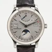 ジャガールクルト マスターカレンダー 147.8.41.S SS×革 AT シルバー文字盤