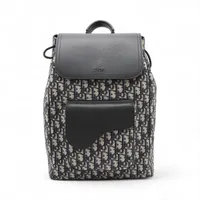 ディオール オブリーク サドル キャンバス バックパック/リュック ネイビー