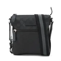 グッチ GGナイロン ナイロン ショルダーバッグ ブラック