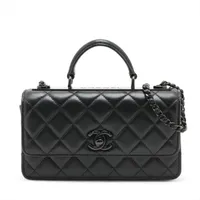 シャネル トレンディCC ラムスキン ブラック ブラック金具