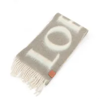 ロエベ アナグラム ウール×モヘア×ナイロン マフラー カーキ