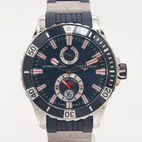 ユリスナルダン SS×ラバー AT ブルー文字盤