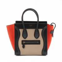 ▲CELINE/セリーヌ ラゲージマイクロ ハンドバッグ レザー マルチカラー セリーヌ ラゲージ マイクロショッパー レザー ハンドバッグ マルチ