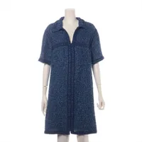 シャネル コットン ワンピース 13年 38 ネイビー