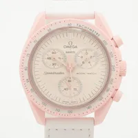 オメガ×スウォッチ スピードマスター ミッション トゥ ビーナス SO33P100 CE×ナイロン QZ ホワイト文字盤