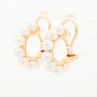 ミキモト パール ダイヤ ピアス K18(WG) 約7.0mm～7.5mm ABランクの