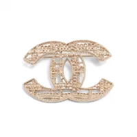 シャネル ココマーク GP×ラインストーン×フェイクパール ピアス(両耳用