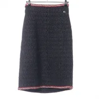 シャネル ココボタン アクリル ニットスカート 18年 36 グレー