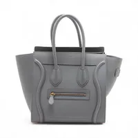 セリーヌ ラゲージ マイクロショッパー レザー ハンドバッグ グレー