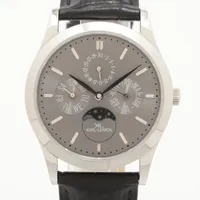 カルレイモン SS×革 QZ グレー文字盤