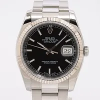 ロレックス デイトジャスト36 116234 SS×WG AT ブラック文字盤