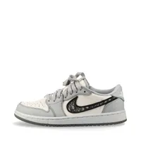 ディオール AIR JORDAN 1 LOW OG レザー スニーカー 23.5㎝ グレー