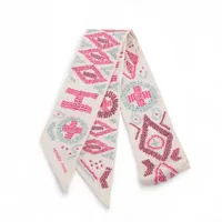 エルメス カレ90 PLUMES 羽根 シルク スカーフ ピンク ABランクの