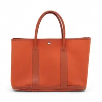 エルメス ガーデンパーティ36 PM トワルオフィシエ オレンジ シルバー金具