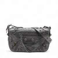 バレンシアガ ルカゴールXS レザー ショルダーバッグ グレー