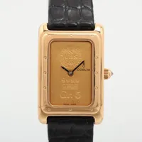 コルム インゴットウォッチ YG×革 QZ シャンパン文字盤