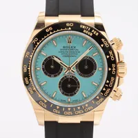 ロレックス コスモグラフデイトナ 126518LN YG×ラバー AT ターコイズブルー文字盤