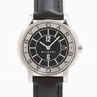 ブルガリ ソロテンポ ST29S SS×革 QZ ブラック文字盤