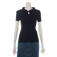 シャネル ココボタン コットン 半袖ニット 34 ブラック