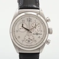 ベル&ロス SS×社外革 QZ シルバー文字盤