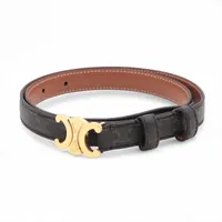 セリーヌ トリオンフ PVC×レザー ベルト 70 ブラック×ブラウン