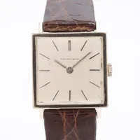 ティファニー WG×社外革 手巻き シルバー文字盤