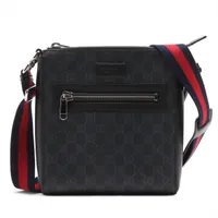 グッチ GGスプリーム PVC ショルダーバッグ ブラック