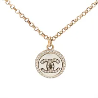 シャネル ココマーク レジン×GP×ラインストーン ネックレス 08A