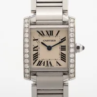 カルティエ タンクフランセーズSM W4TA0008 SS QZ アイボリー文字盤