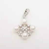 ミキモト パール ダイヤ K18(WG) 約6.5mm