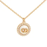 ディオール Petit CD プチCD GP×フェイクパール ネックレス ゴールド