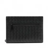 ボッテガヴェネタ イントレチャート レザー クラッチバッグ ブラック