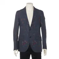 エトロ ウール テーラードジャケット 48 ネイビー