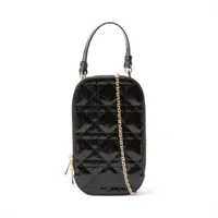 クリスチャンディオール カナージュ フォンポーチ パテントレザー 2WAYショルダーバッグ ブラック