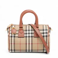 バーバリー ノバチェック ハンプシャー キャンバス×レザー ショルダー