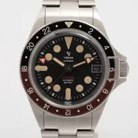 イエマ スーパーマン ワールドタイムGMT SS AT ブラック文字盤