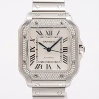 カルティエ サントス ドゥ カルティエ MM W4SA0005 SS AT シルバー文字盤
