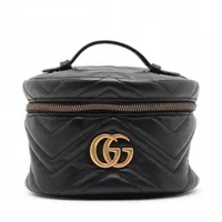 グッチ GGマーモント レザー バックパック/リュック ブラック